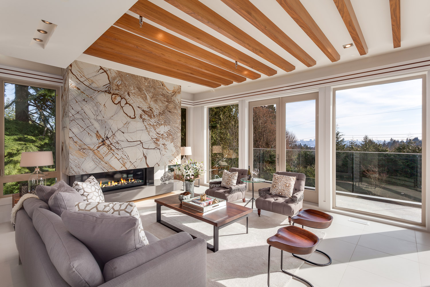 Residential exterior with pool and patio